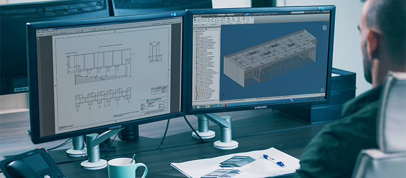 Tekenen van modulaire cleanroom in CAD software