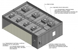 Hardwall cleanroom grade 2 en 4 cleanroom verpakken